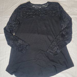 Torrid Black Lace Long Sleeve Top Plus Size 2X